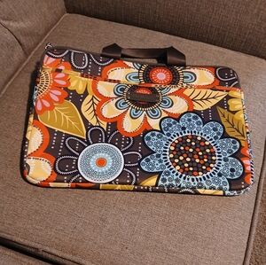 Vera Bradley Floral Laptop Sleeve with Handles.